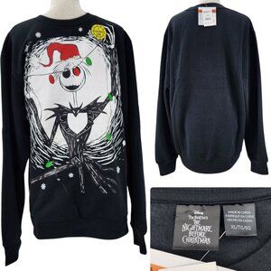 Nightmare Before Christmas Jack Skellington Mens XL Light Up Graphic Sweatshirt